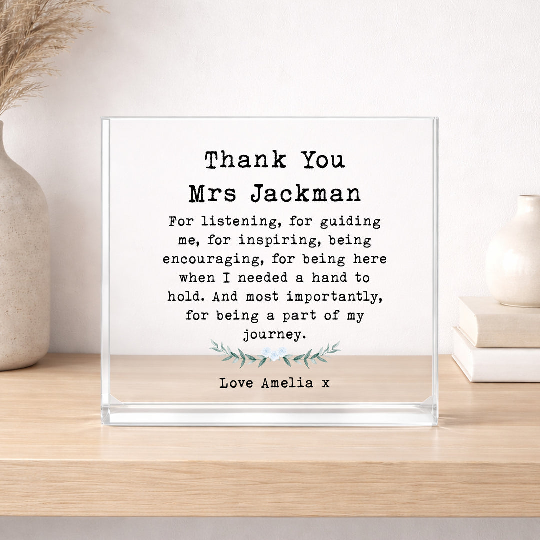 Personalised Thank You Teachers Keepsake Acrylic Block