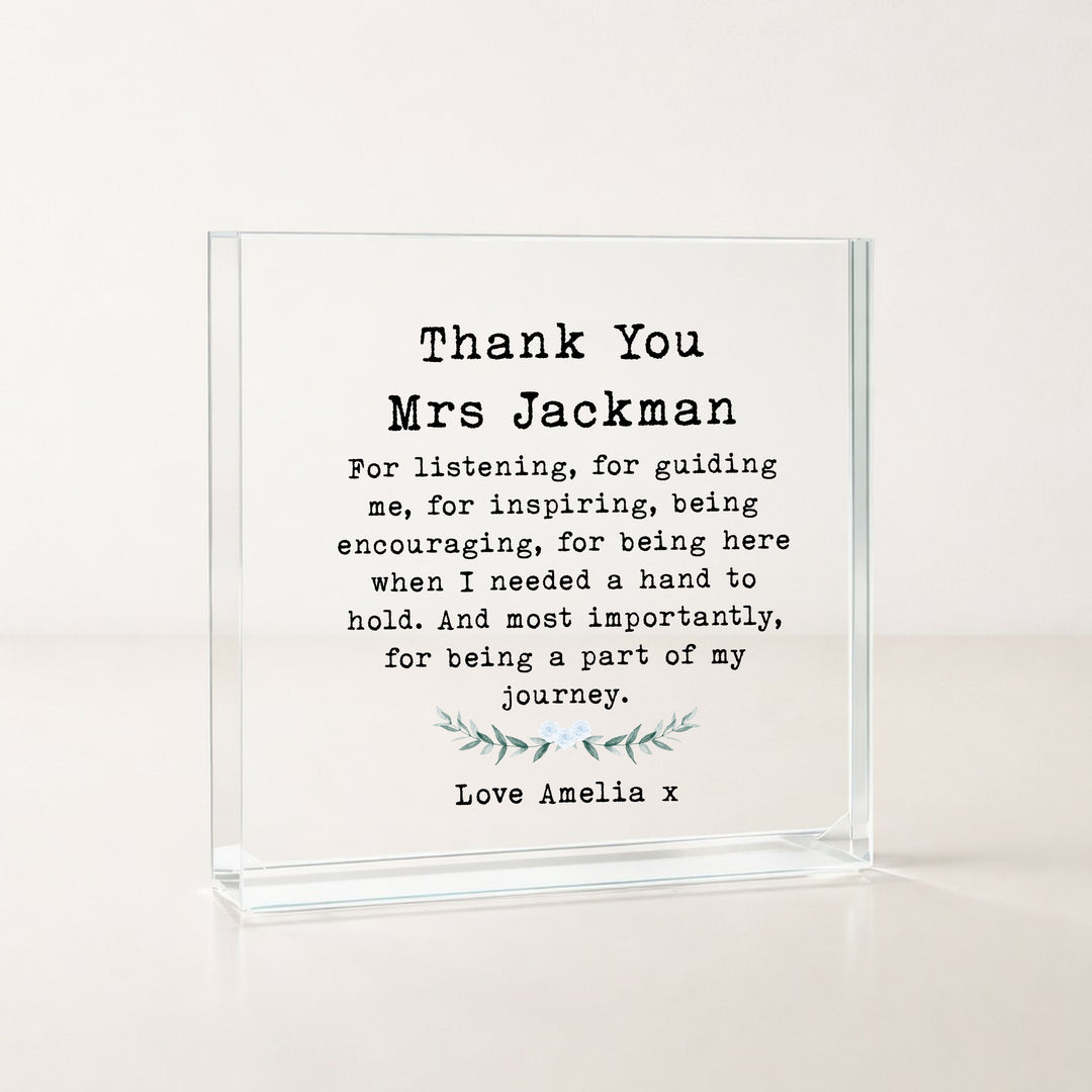 Personalised Thank You Teachers Keepsake Acrylic Block