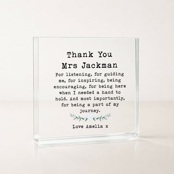 Personalised Thank You Teachers Keepsake Acrylic Block