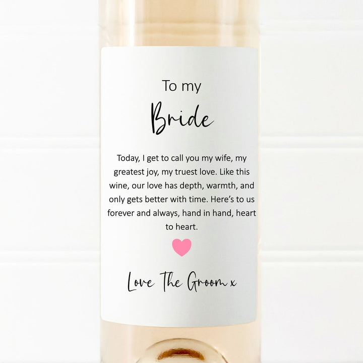 On Our Wedding Day Wine Bottle Sticker
