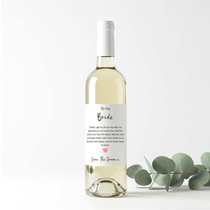 On Our Wedding Day Wine Bottle Sticker