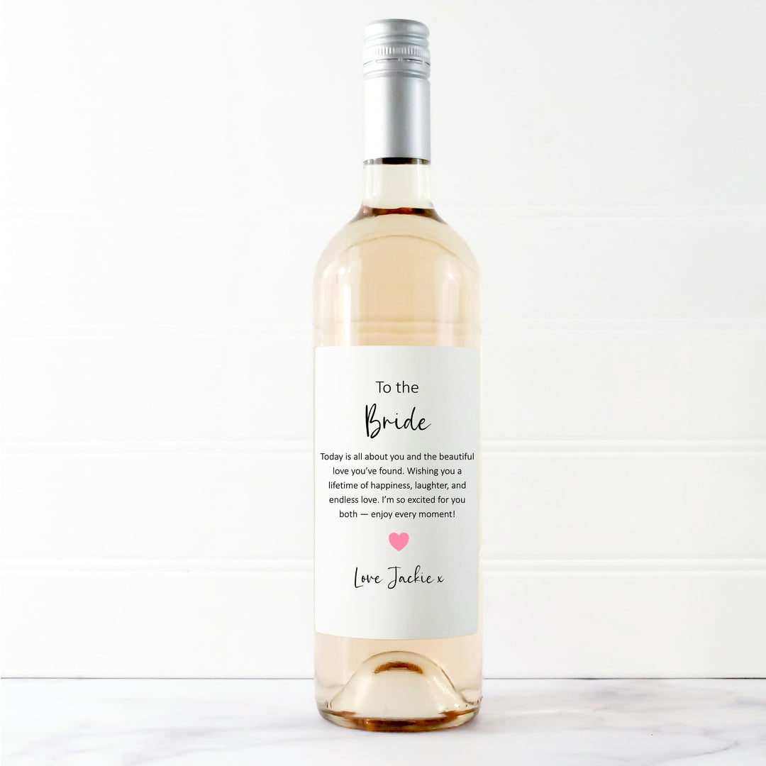 Personalised To The Bride Wine Bottle Sticker