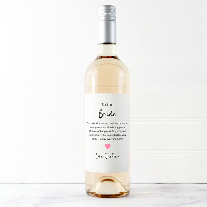 Personalised To The Bride Wine Bottle Sticker