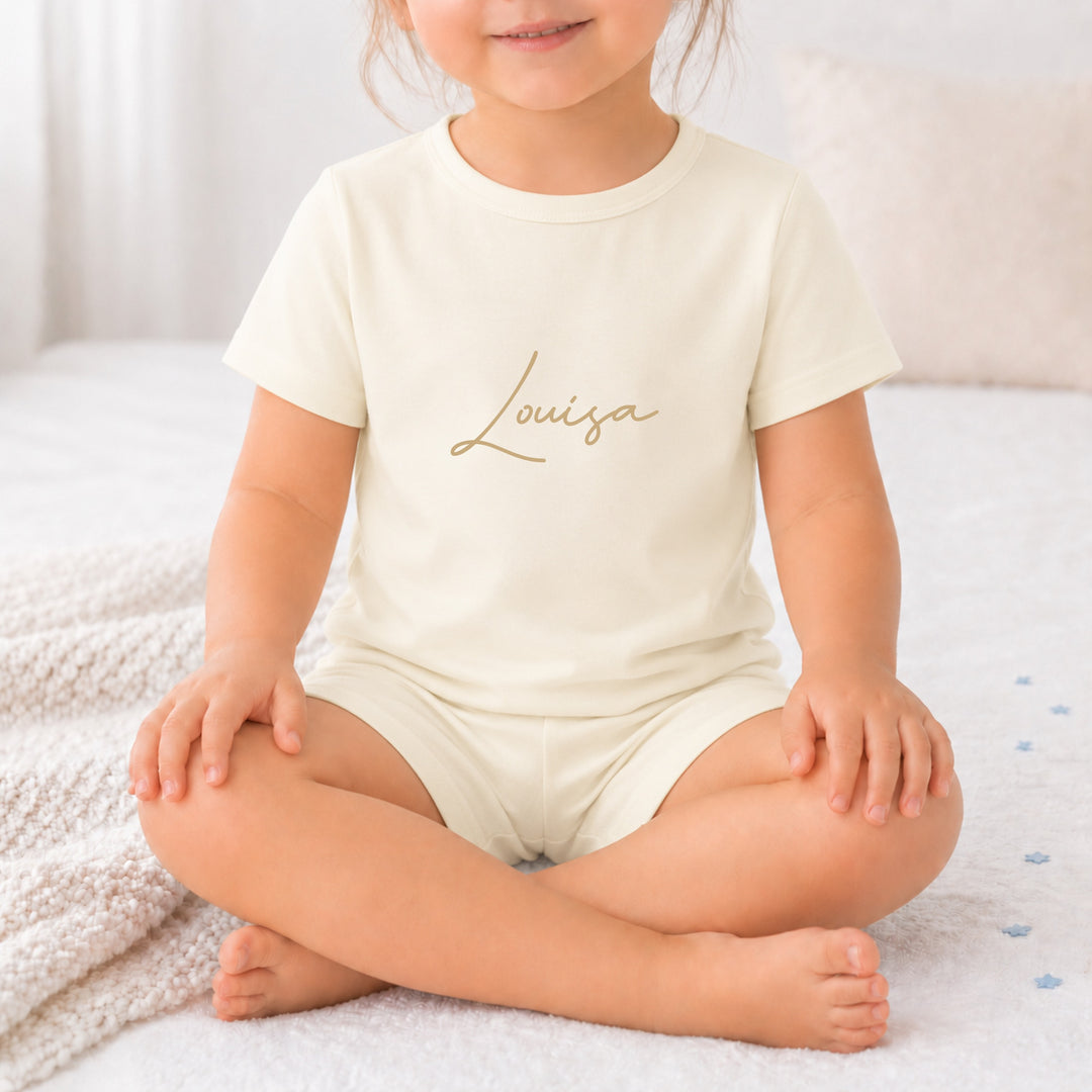 Personalised Script Name Kids Cotton Short Set