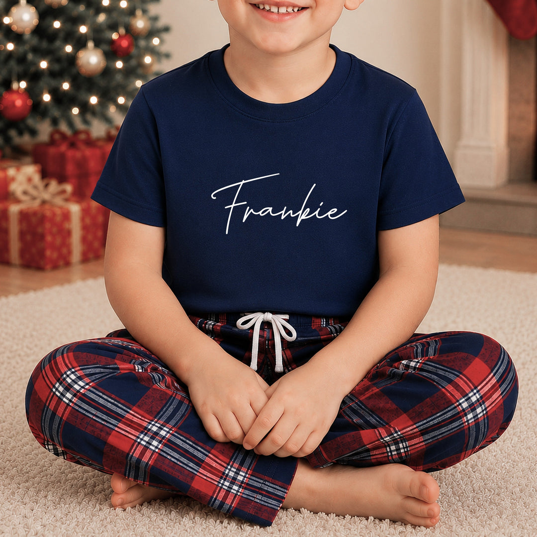 Personalised Family Matching Tartan Christmas Pyjamas