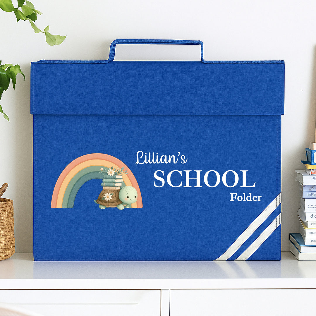 Personalised Turtle Rainbow School Book Bag