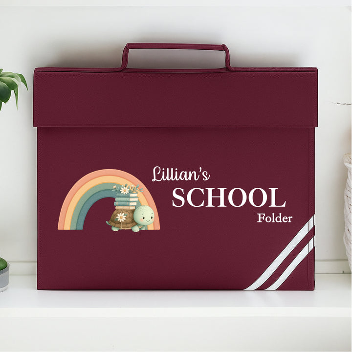 Personalised Turtle Rainbow School Book Bag