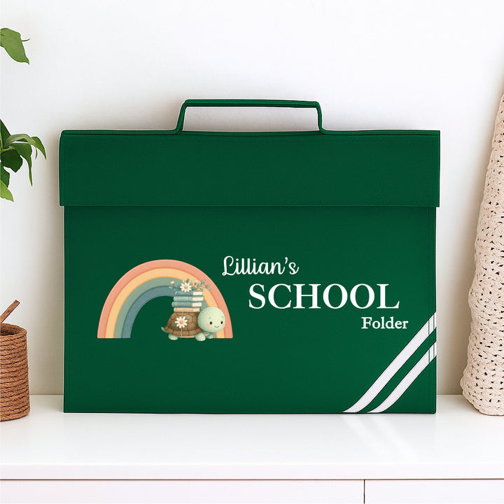 Personalised Turtle Rainbow School Book Bag