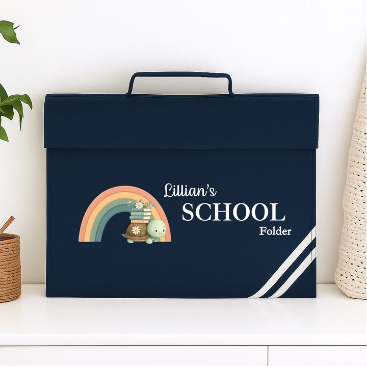 Personalised Turtle Rainbow School Book Bag