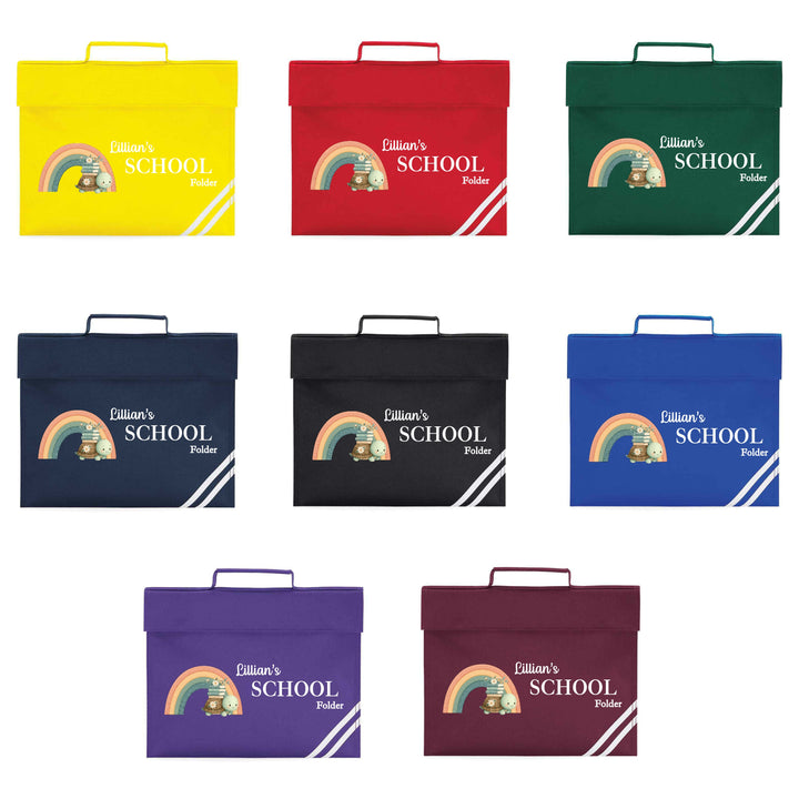 Personalised Turtle Rainbow School Book Bag