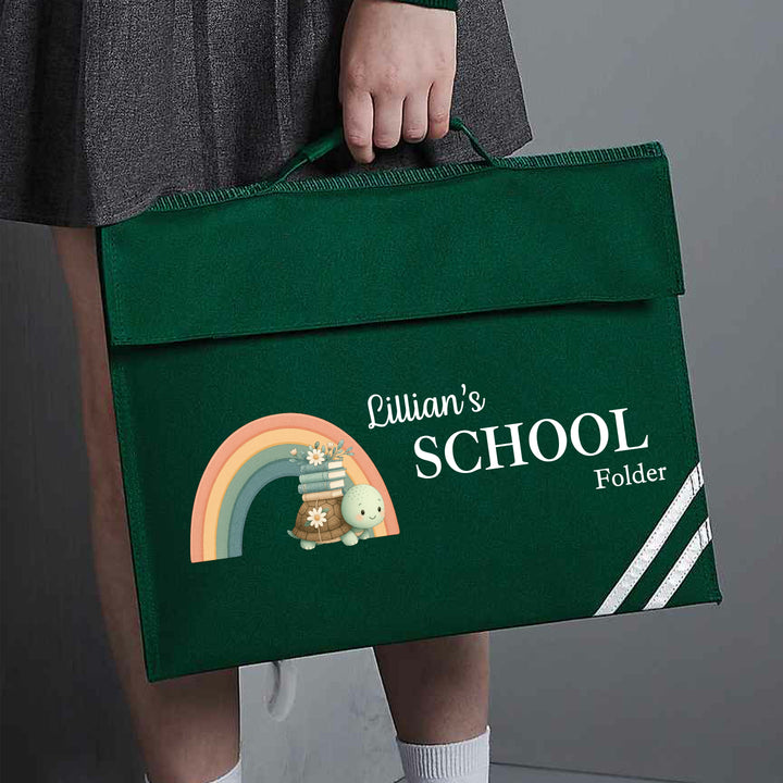 Personalised Turtle Rainbow School Book Bag