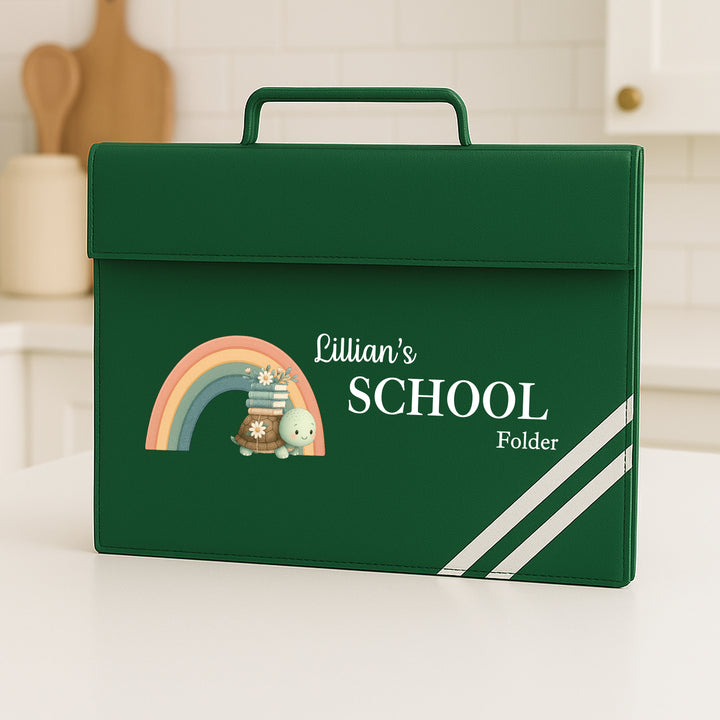 Personalised Turtle Rainbow School Book Bag