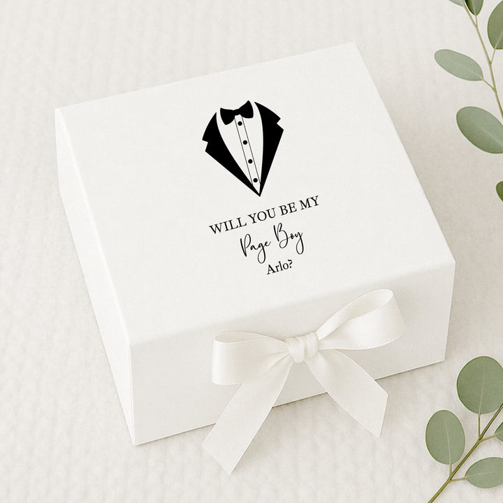 Personalised Tux Page Boy Proposal Gift Box