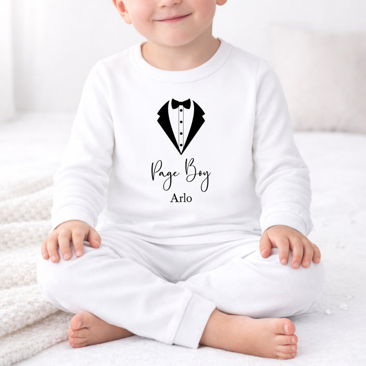 Personalised Black Tux Page Boy Pyjamas