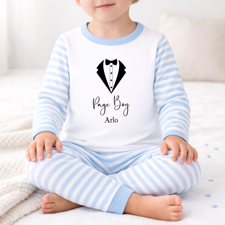 Personalised Black Tux Page Boy Pyjamas
