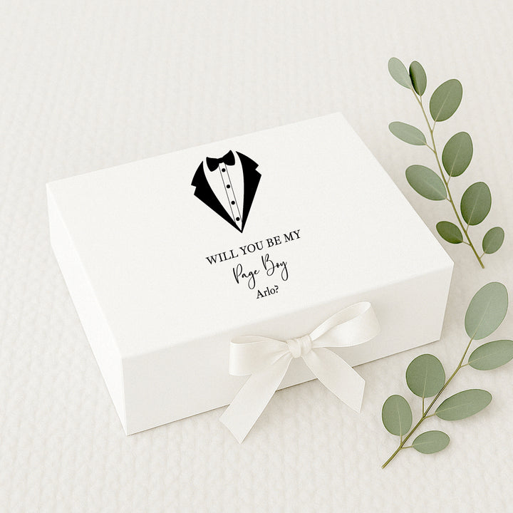 Personalised Tux Page Boy Proposal Gift Box