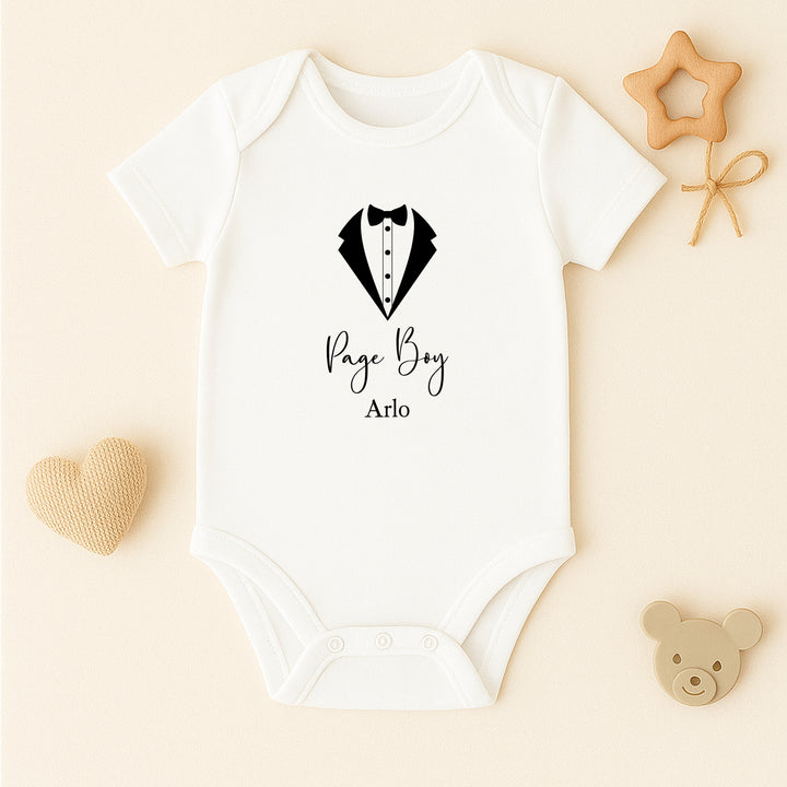 Personalised Black Tux Page Boy T-Shirt or Baby Vest