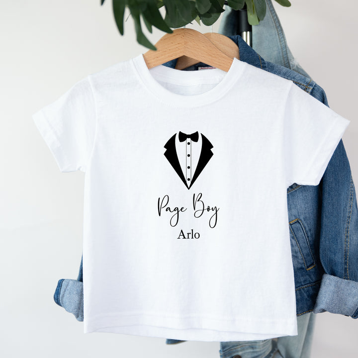 Personalised Black Tux Page Boy T-Shirt or Baby Vest
