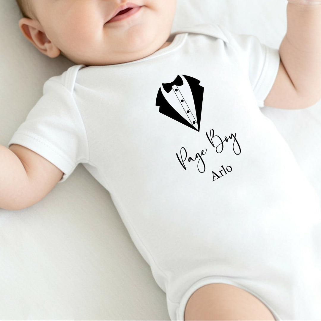 Personalised Black Tux Page Boy T-Shirt or Baby Vest