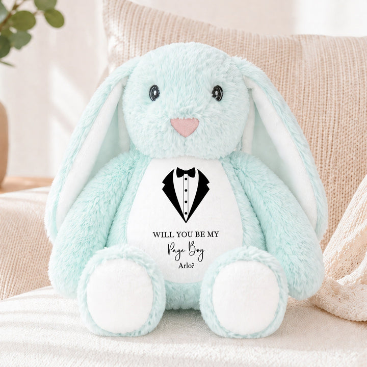 Personalised Black Tux Page Boy Rabbit Teddy