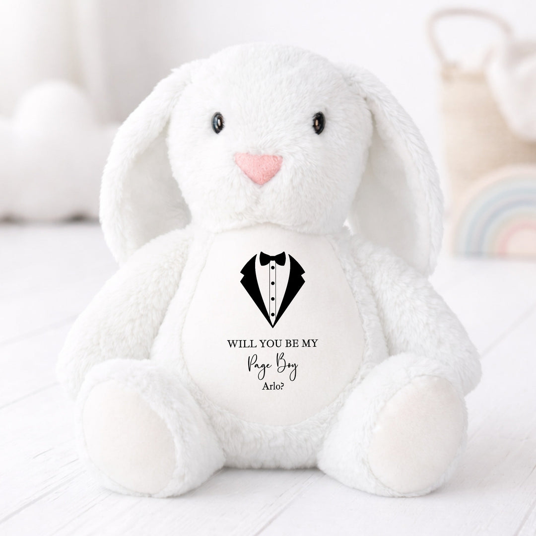 Personalised Black Tux Page Boy Rabbit Teddy
