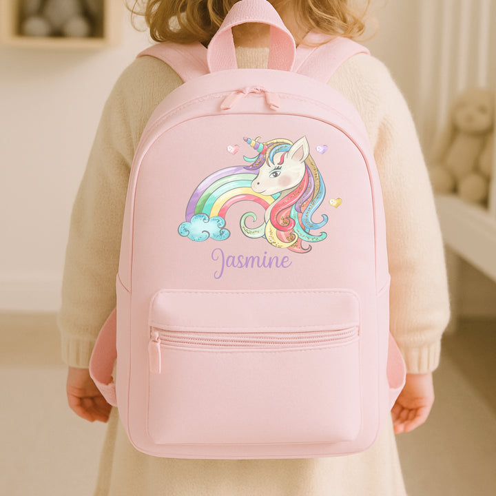 Personalised Rainbow Unicorn Toddler Backpack