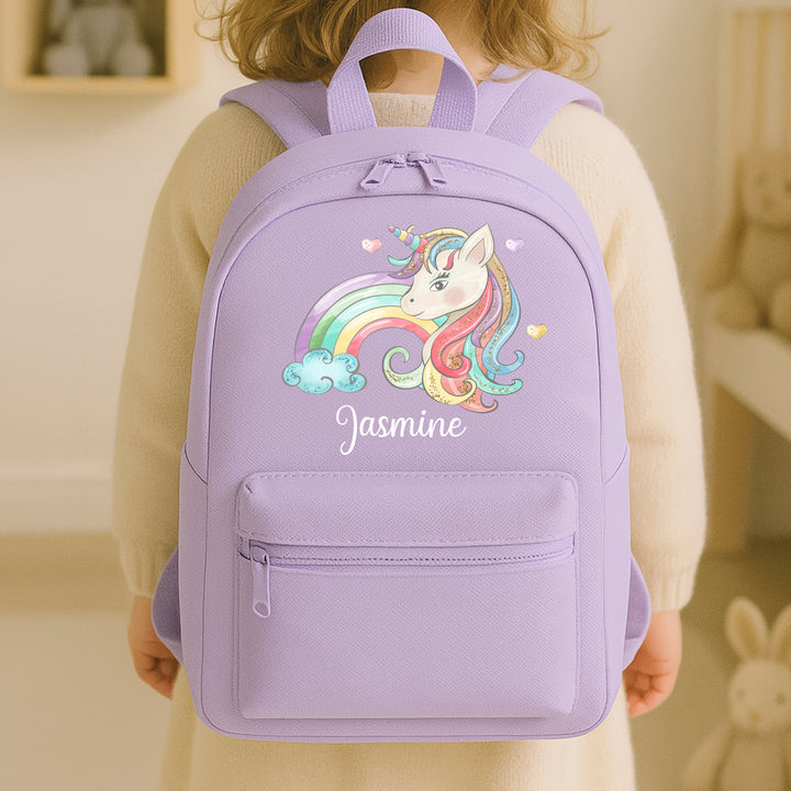Personalised Rainbow Unicorn Toddler Backpack