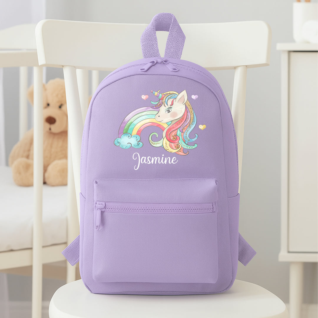 Personalised Rainbow Unicorn Toddler Backpack
