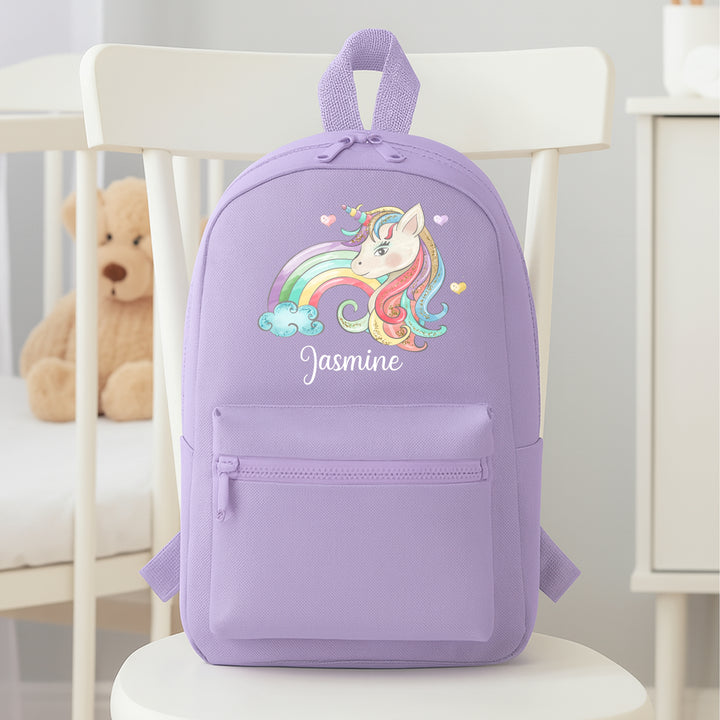 Personalised Rainbow Unicorn Toddler Backpack