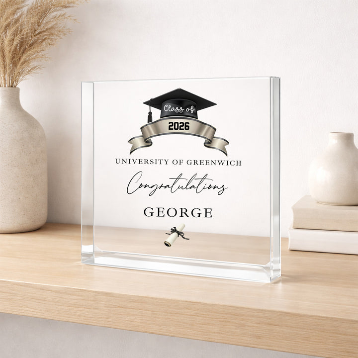 Personalised Congratulations Graduation Acrylic Block