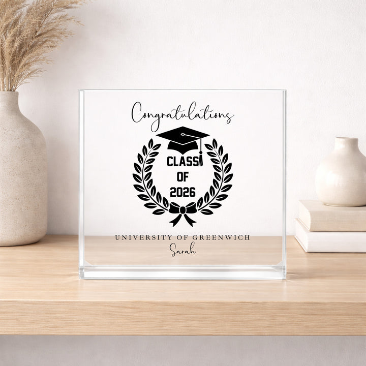Personalised University Graduation Acrylic Block