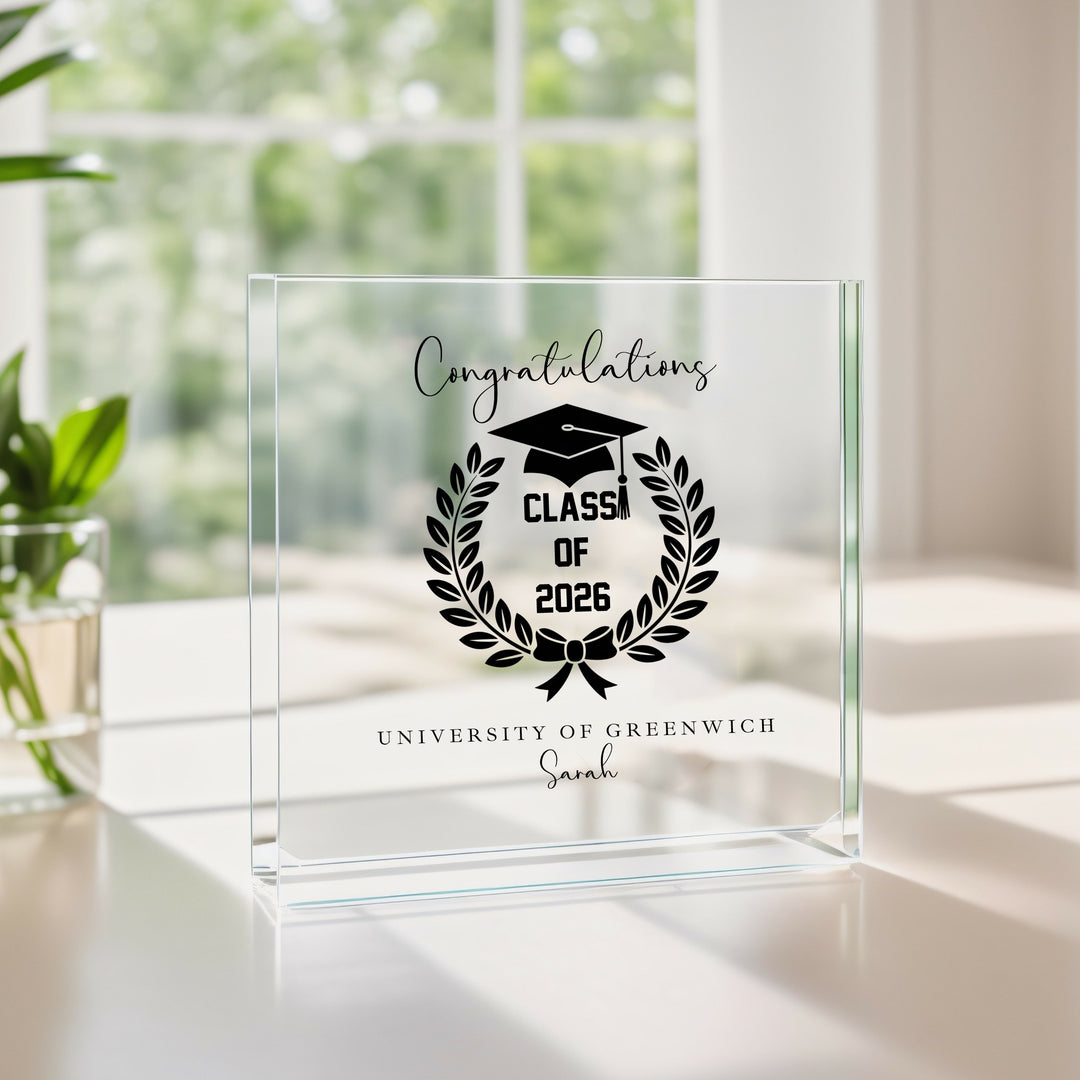 Personalised University Graduation Acrylic Block