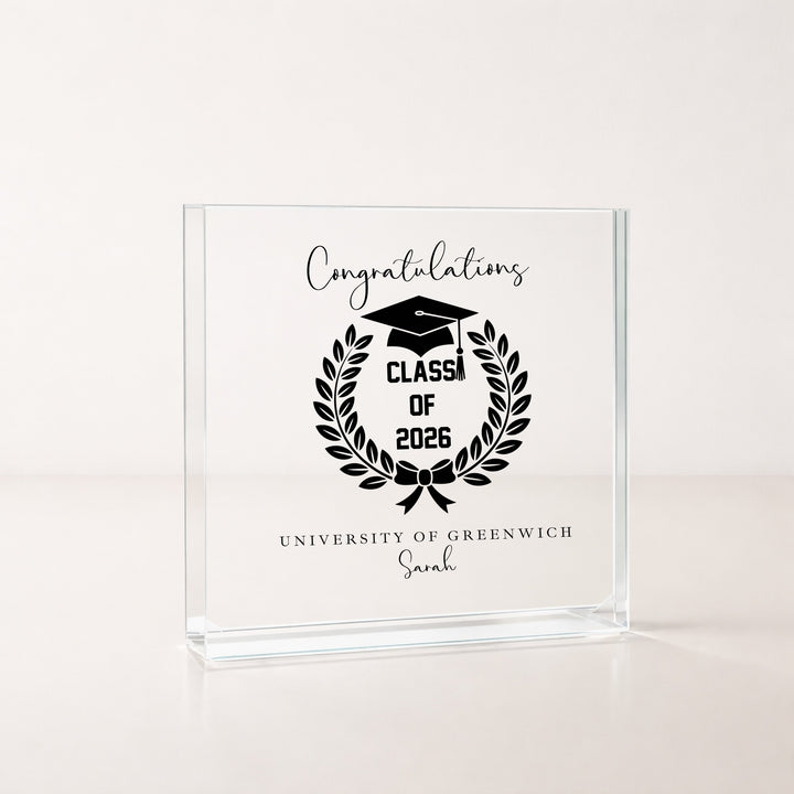 Personalised University Graduation Acrylic Block