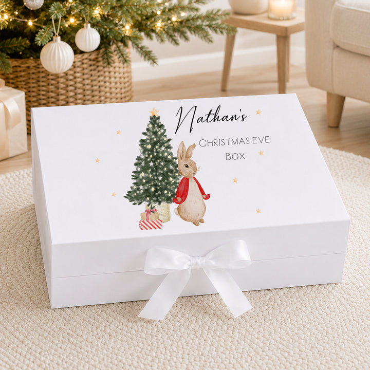 Personalised Red Rabbit Christmas Eve Box
