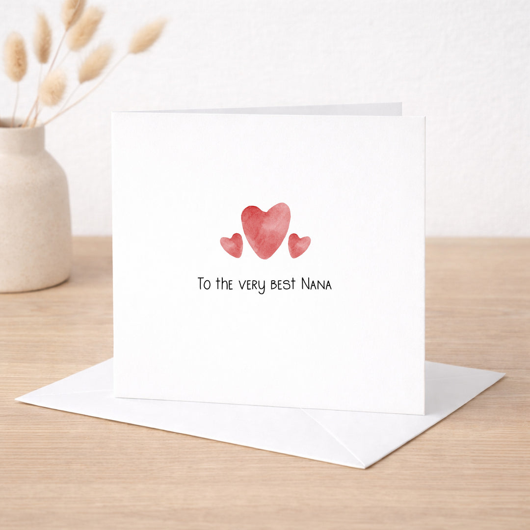 Red Hearts To The Very Best Nana Card