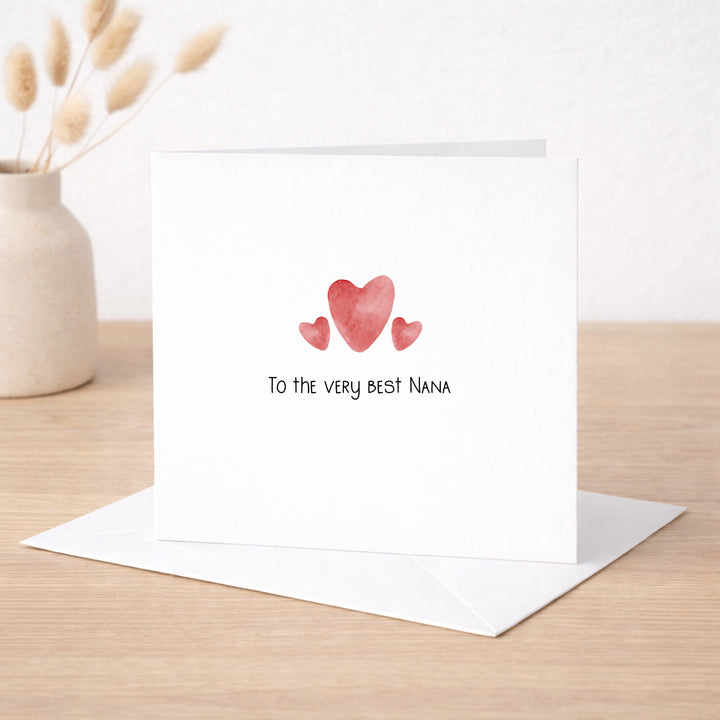 Red Hearts To The Very Best Nana Card