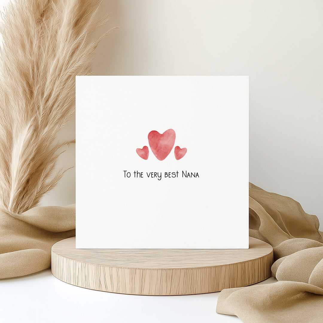 Red Hearts To The Very Best Nana Card