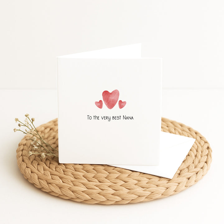 Red Hearts To The Very Best Nana Card