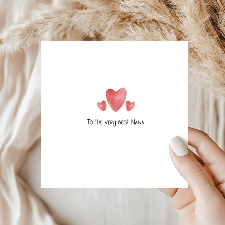 Red Hearts To The Very Best Nana Card