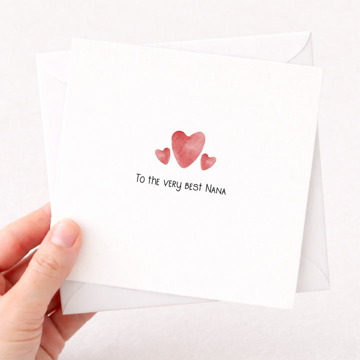 Red Hearts To The Very Best Nana Card