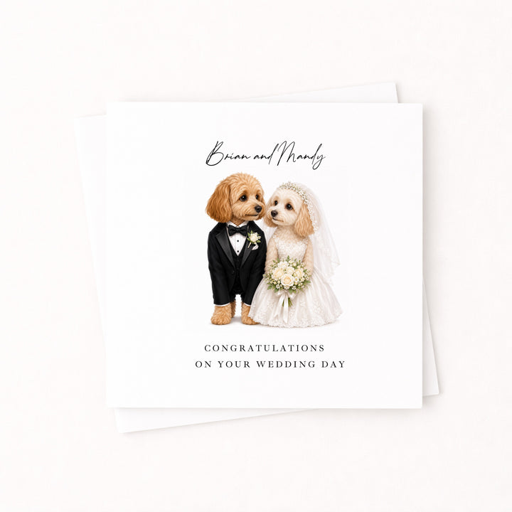 Personalised Dogs Congratulations On Your Wedding Day Card