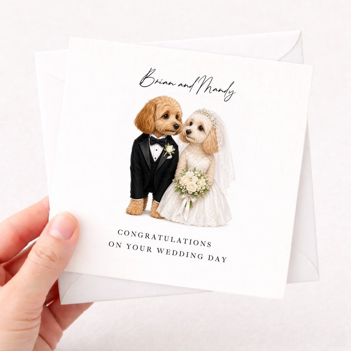 Personalised Dogs Congratulations On Your Wedding Day Card