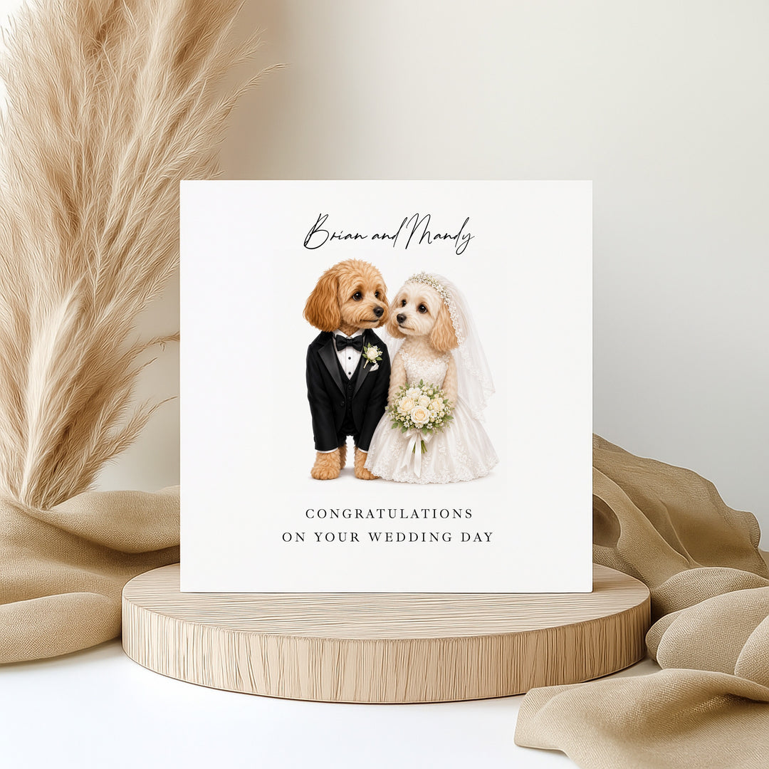 Personalised Dogs Congratulations On Your Wedding Day Card