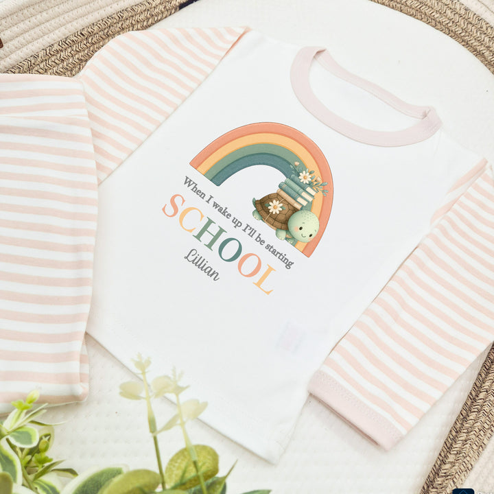 Personalised Turtle Rainbow First Day Of School Pyjamas