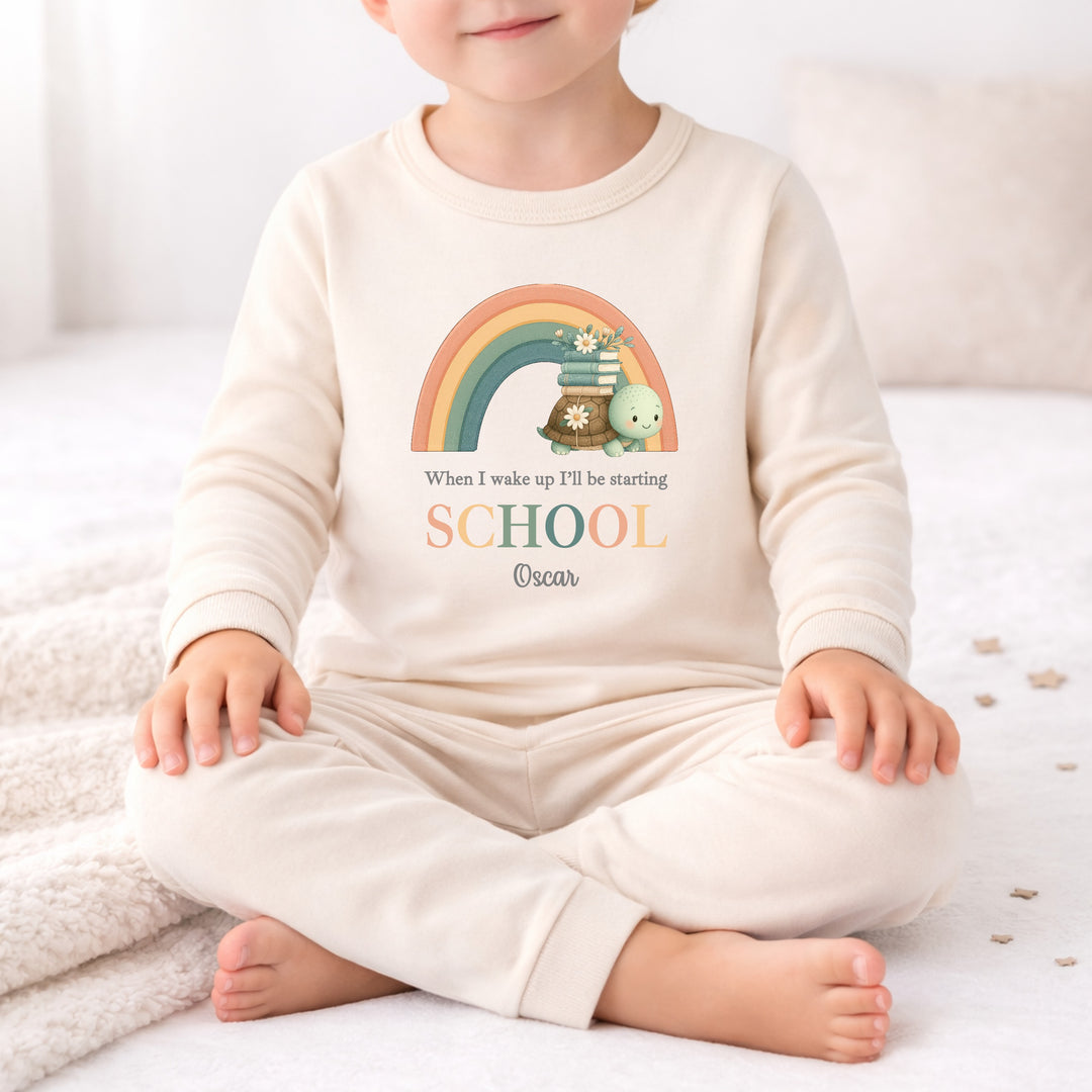 Personalised Turtle Rainbow First Day Of School Pyjamas
