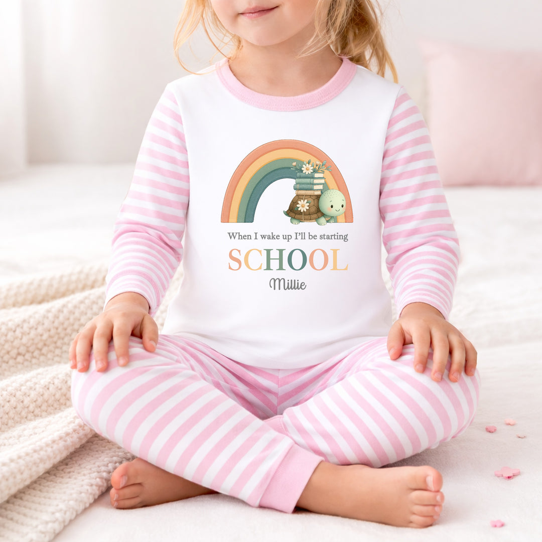 Personalised Turtle Rainbow First Day Of School Pyjamas