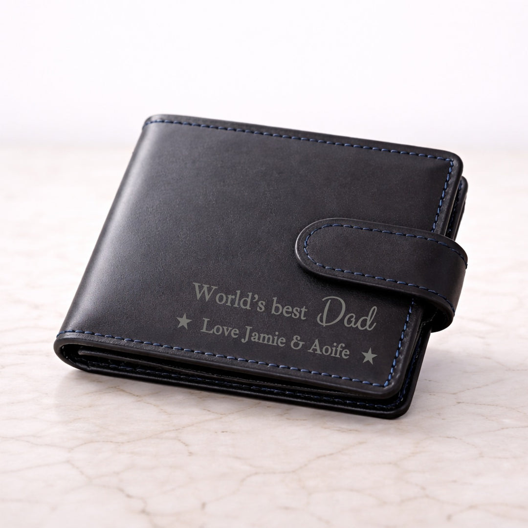 Personalised Engraved Best Dad Leather Wallet
