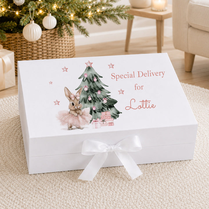 Personalised Pink Ballerina Bunny Christmas Eve Box
