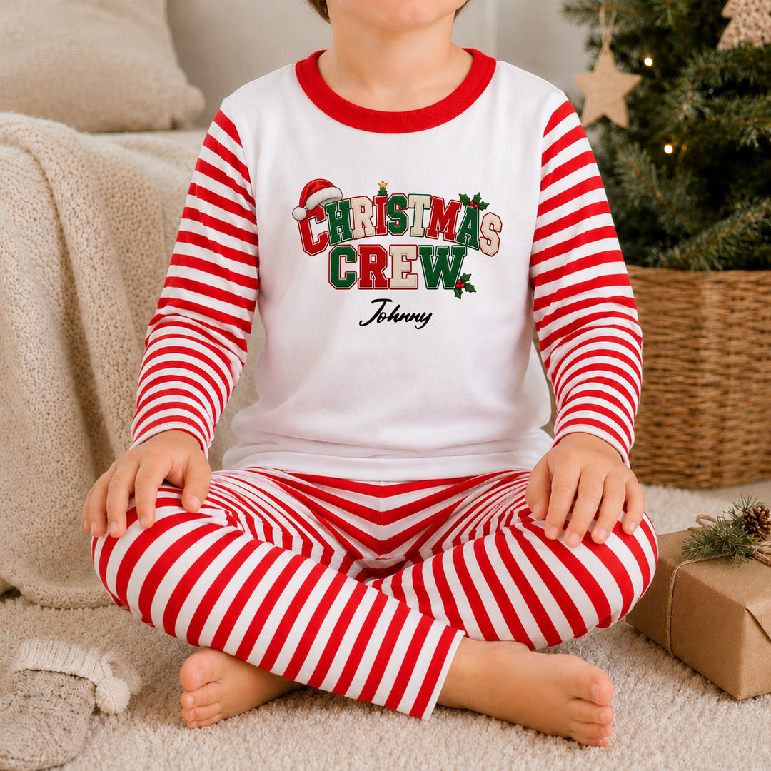 Personalised Christmas Crew Kids Christmas Pyjamas