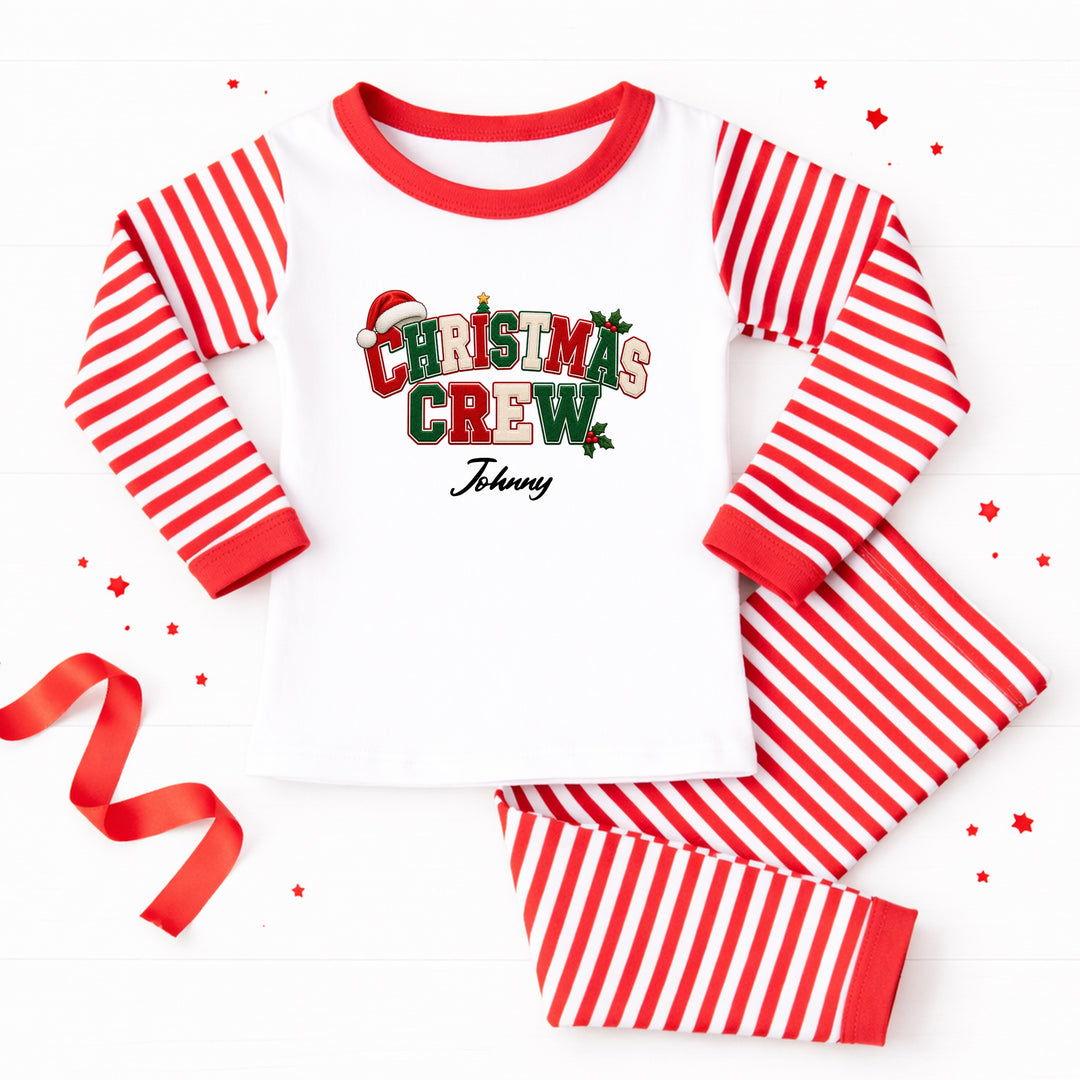 Personalised Christmas Crew Kids Christmas Pyjamas